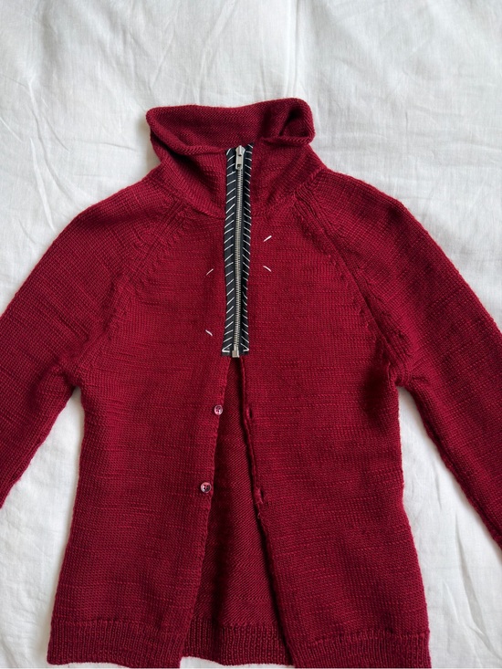 Maison Martin Margiela Sweaters - MAISON MARGIELA Wool Knit Quarter Zip Sweater Women's Size M Red